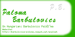 paloma barbulovics business card